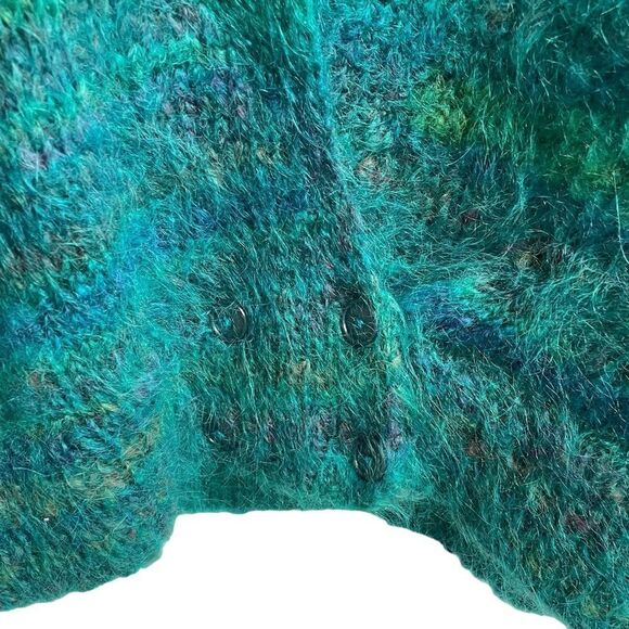 (SOLD) New Zealand Handknits Handmade Wool Mohair V-Neck Cardigan Sweater L - Picture 5 of 7
